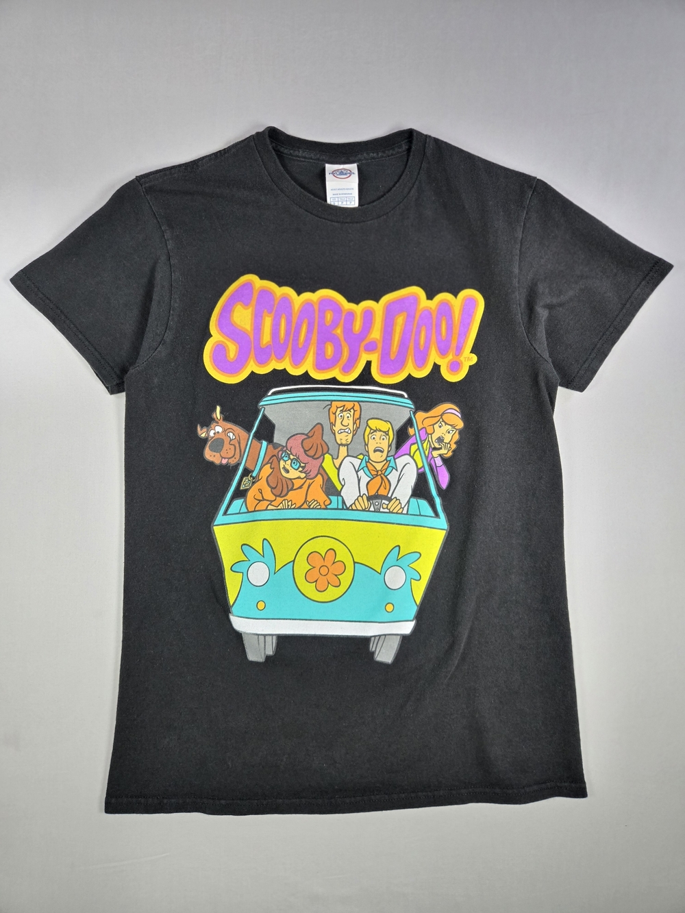 Vintage Y2K Scooby Doo Mystery Machine Graphic T Shiry Black Retro Grunge Small